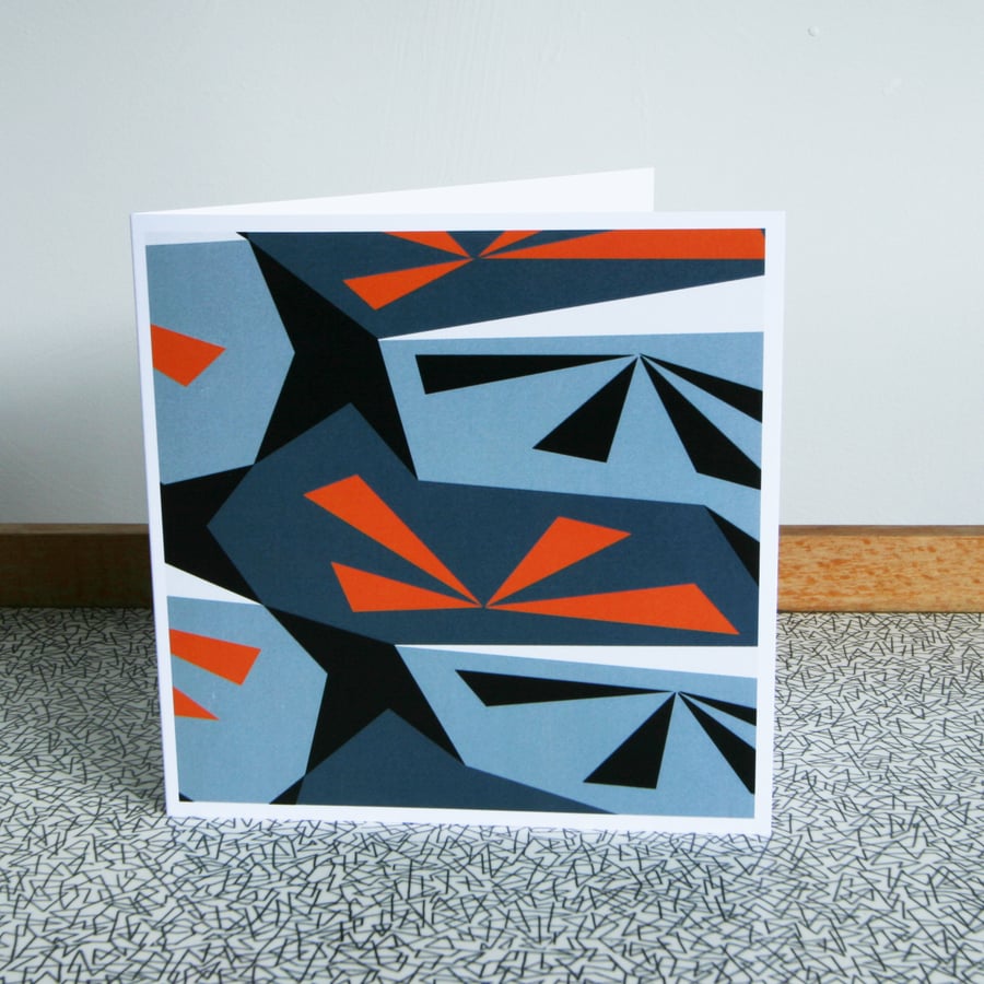 Mid Century Abstract Greeting Card - Dazzle 'Burst' 