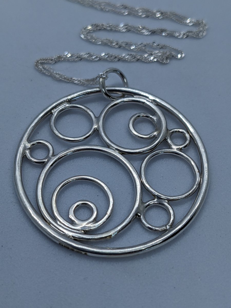 Sterling silver circles pendant