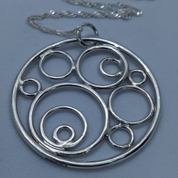 Sterling silver circles pendant