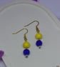 Bright and Bold Yellow and Blue Earrings - Image 4