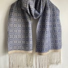 Lisbon Handwoven Overshot Summer Scarf