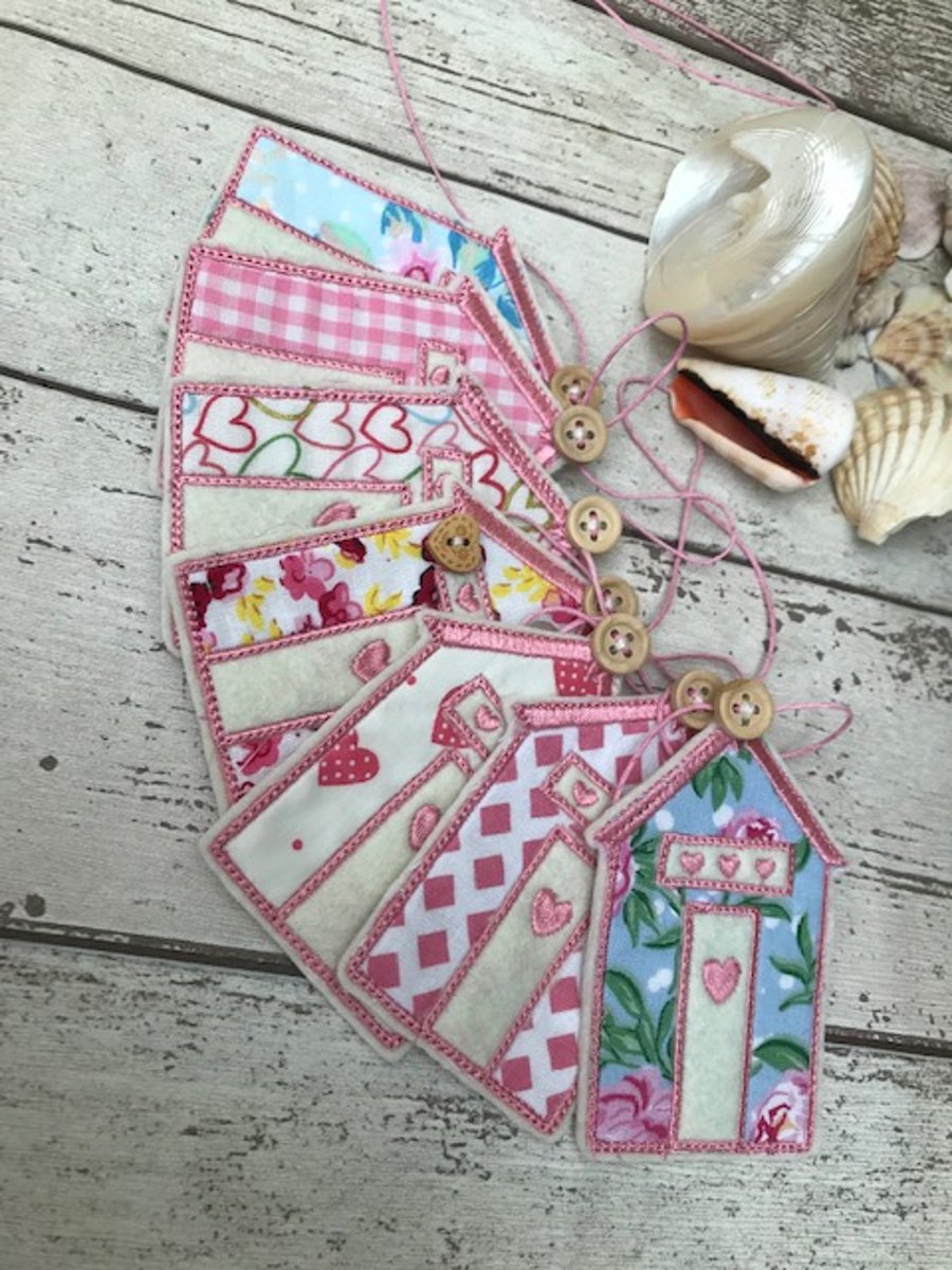 Beach Hut Bunting Pastels Made to order