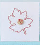 Hand Sewn Leaf Card. Hand Stitched Card. Autumn Card. Embroidered Card. Cards. - Image 1