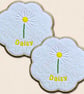 Daisy Candle Coaster - Embroidered April Birth Flower Decor - Image 3