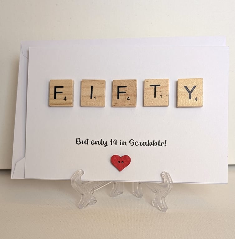 50th Birthday scrabble greetings card