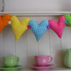 Shabby chic/Kitsch Hanging Hearts Garland/Bunting Spotty