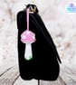 Crochet pink toadstool, mushroom decoration, bag charm. Toadstool keyring. - Image 7