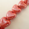 red ceramic heart beads