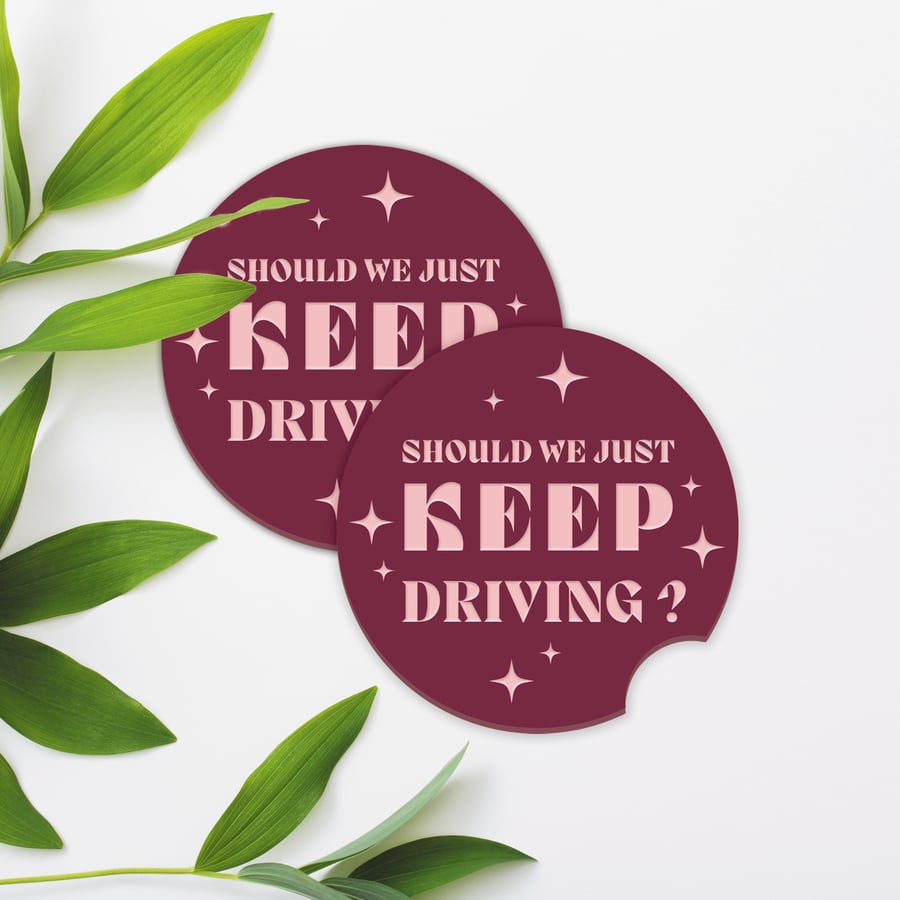 Keep driving - Classic Star Car Coaster Set: Harry Styles Lover Gift, Girly Car 