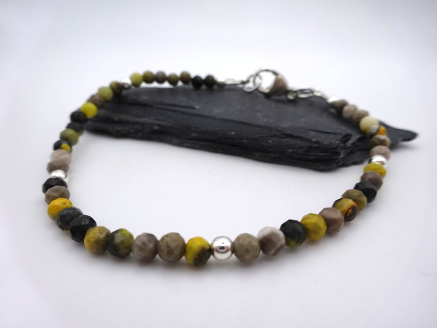 bumble bee jasper gemstone bracelet
