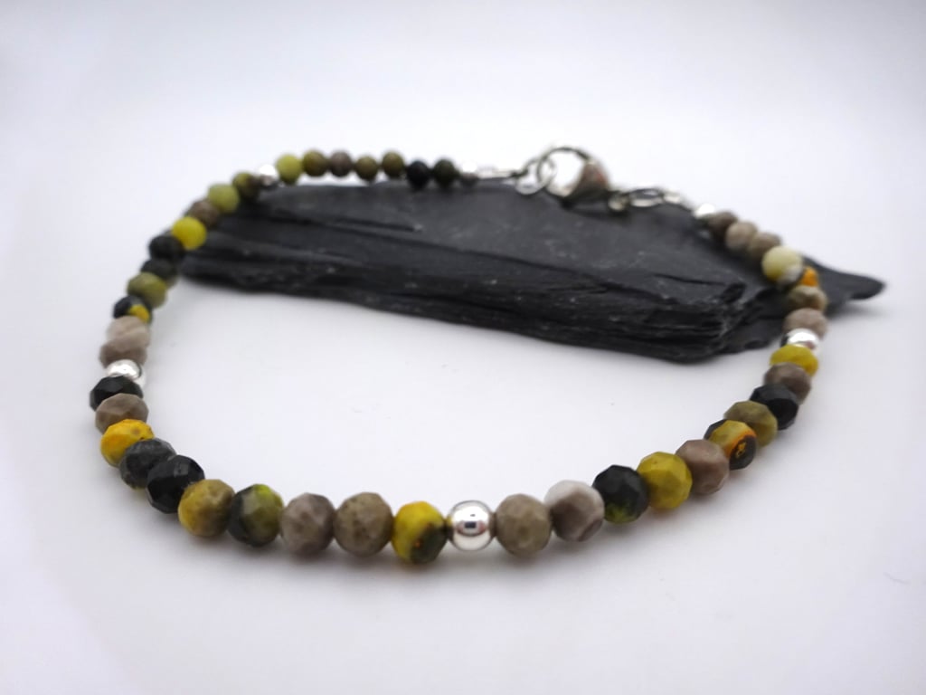 bumble bee jasper gemstone bracelet