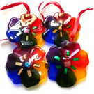 Rainbow Flower Decoration Fused Glass Suncatcher Dichroic lightcatcher