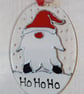 Christmas decoration Cheeky Santa gnome sun catcher. Hand painted. - Image 1
