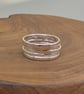 Hammered Sterling Silver Stacking Ring: Skinny Midi Ring - Image 4