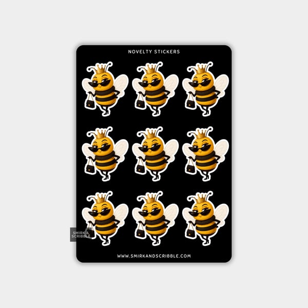Funny Vinyl Sticker Sheet For Adults - Cute Queen Bee