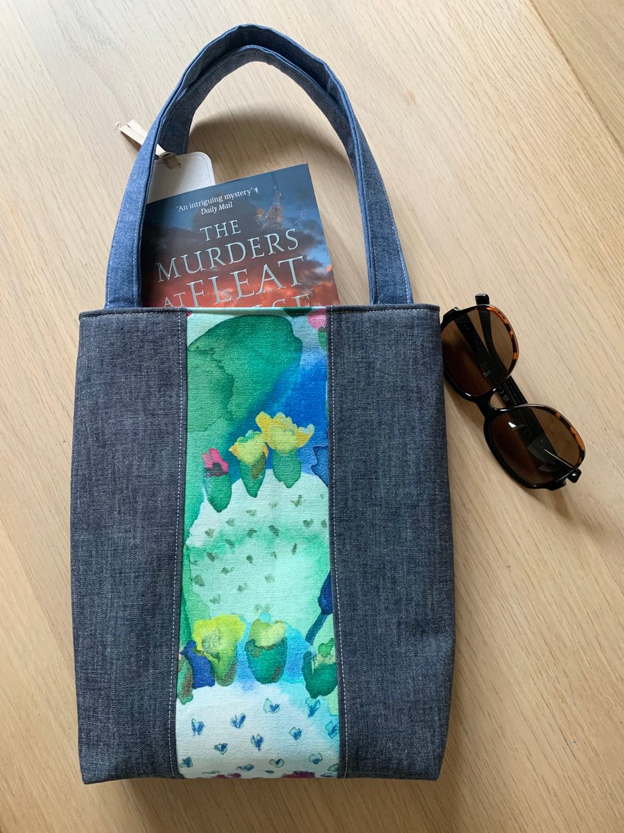 Small denim tote bag 