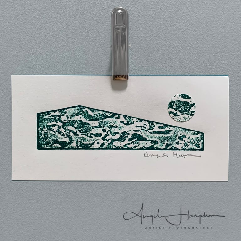 Moon Mountain Small Original Lino Print