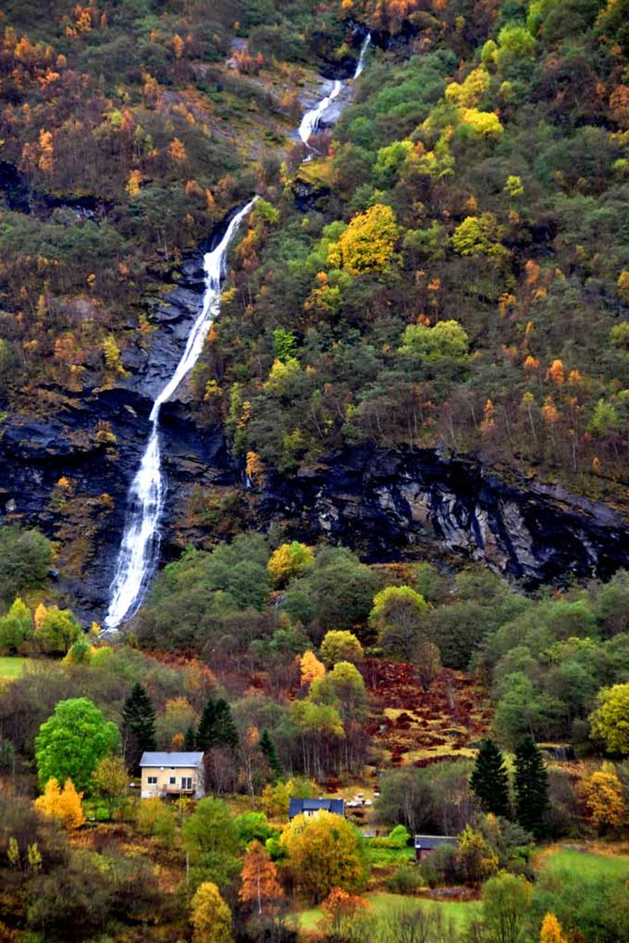 Waterfall Flamsdalen Valley Flam Norway Scandinavia Photograph Print