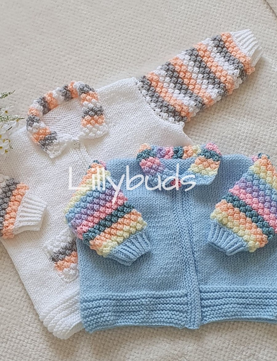 Knitting Pattern for Summer Delights Cardigan. PDF, Printed. Baby pattern