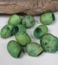 10 Spring Green Naturally Dyed Silk Cocoons - Image 1