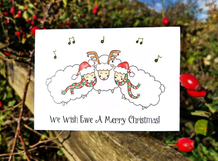 Funny Christmas card, Sheep Christmas card