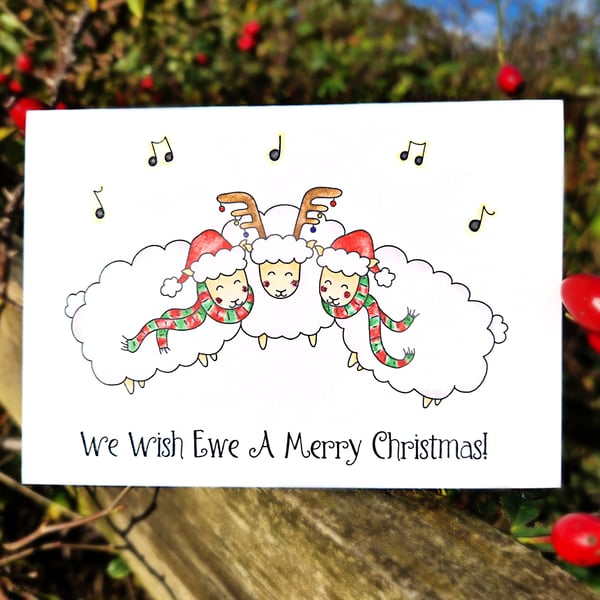 Funny Christmas card, Sheep Christmas card