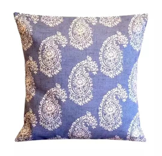 Harriet Paisley Chambray Blue Cushion Cover 10" 12" 14" 16" 17" 18" 20" 22" 24"