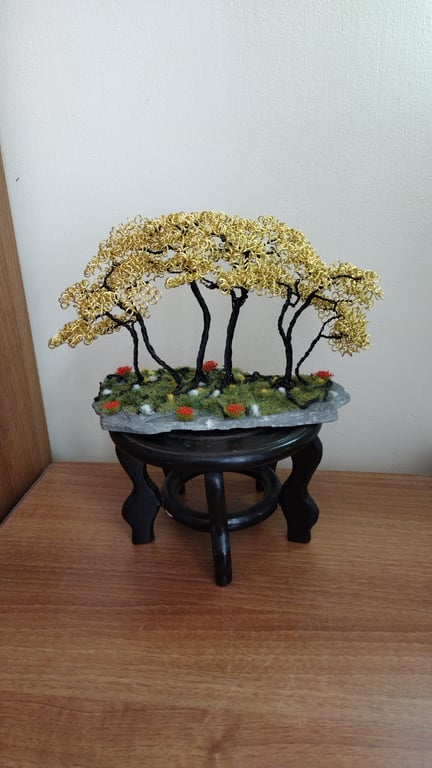 Row of old trees in a windrow style 