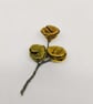 Small felted flowers posy brooch in shades of yellow - vintage inspired - Image 3
