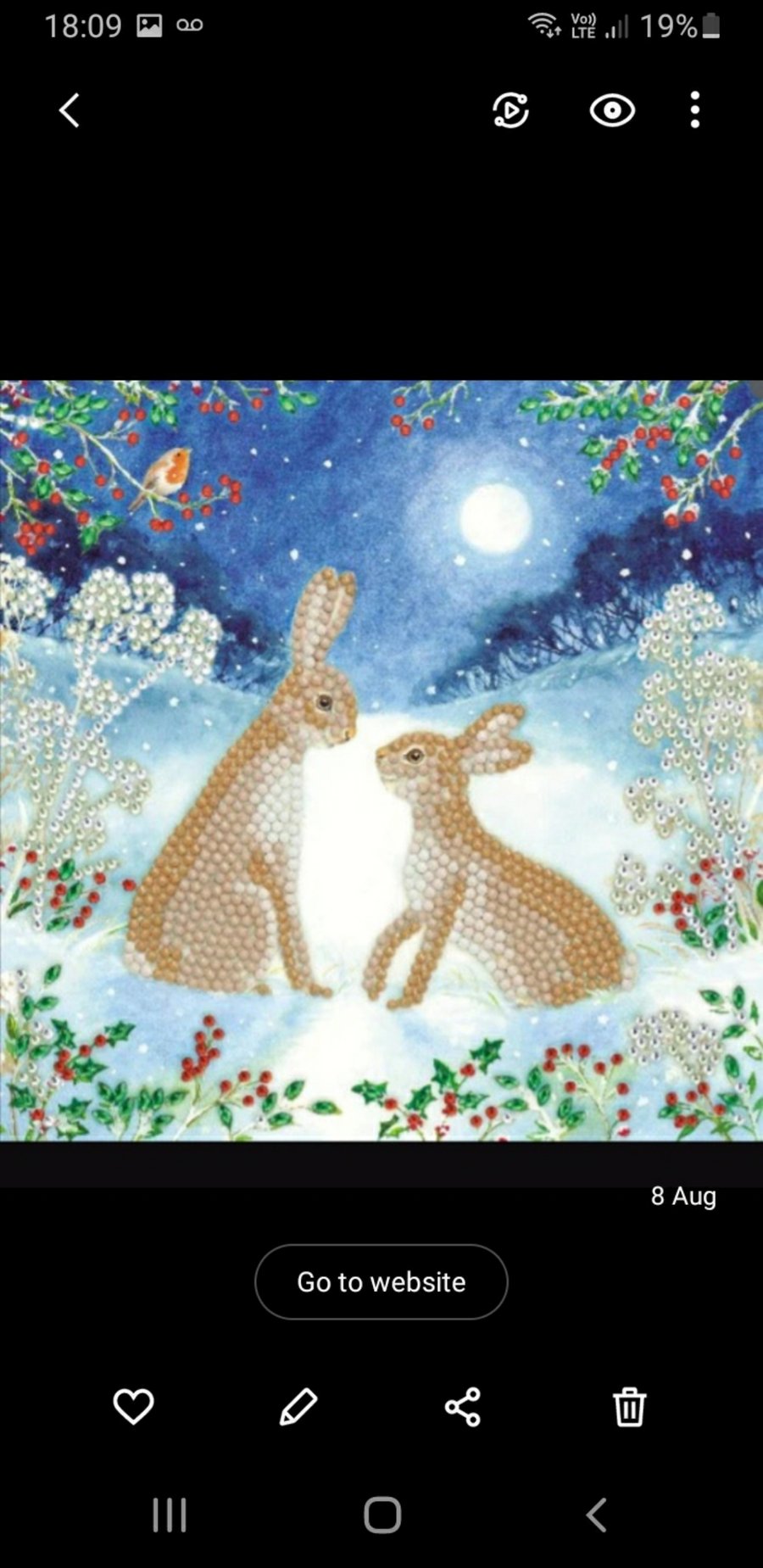 Hares Christmas crystal art craft buddy kit