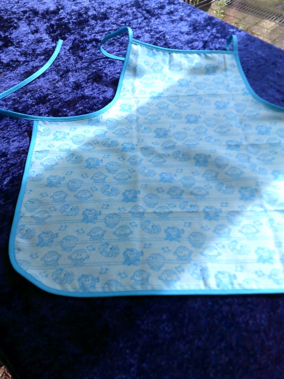 Mr  Bump on a Blue Background Baby Apron
