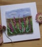 Needle Felted handmade Spring Flowers greeting card