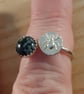 Sterling Silver Spider and Snowflake Obsidian Adjustable Ring (SKU060625) - Image 8