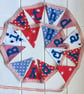 'Seconds' Mini 'Happy Birthday' bunting in red, white and blue - sample piece - Image 1