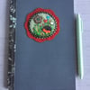 Hand Embroidered Garden Hedgehog Notebook and Pen Set