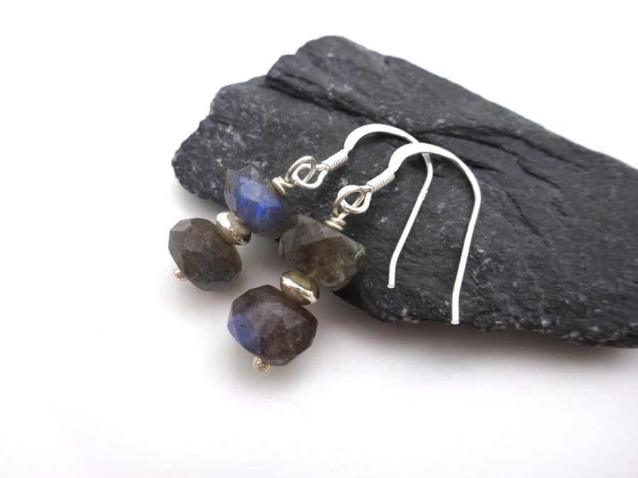 labradorite gemstone earrings, sterling silver jewellery