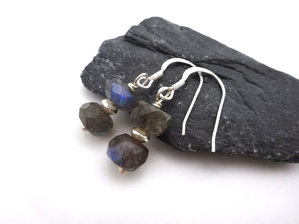 labradorite gemstone earrings, sterling silver jewellery