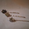 Vintage Crystal/Diamante Hair Slides/Grips