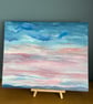 Dusk sky over distant hills . Soft pink and blue original acrylic painting 20x16 - Image 2