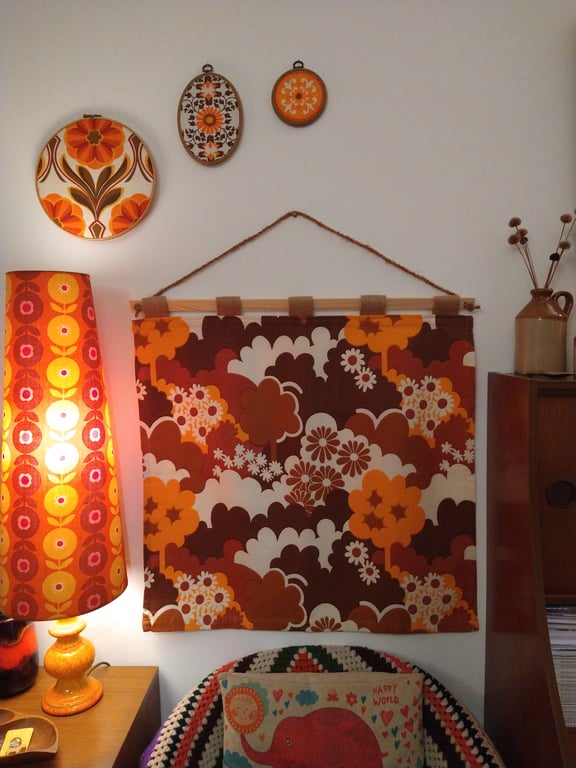 Wall Hanging Made From Vintage 70's Fabric