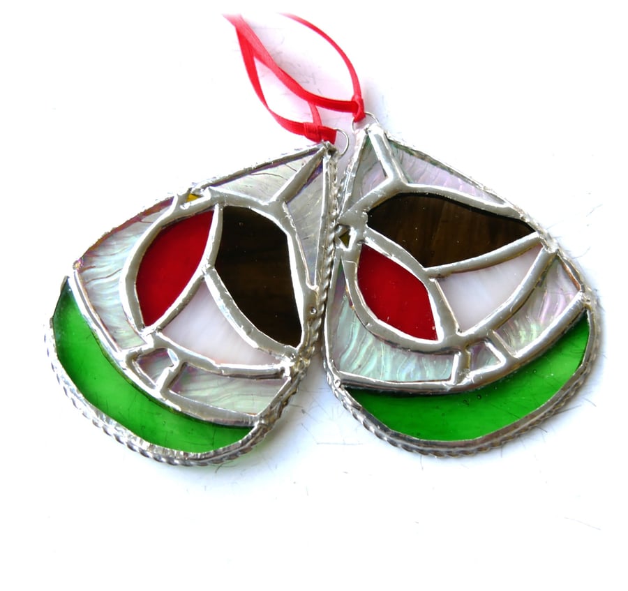 Teardrop Decoration Robin Stained Glass Suncatcher Christmas