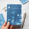 Cyanotype Floral Print Congratulations Card Designed By CottageRts