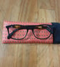 Handmade Red Geometric Satin & Velvet Padded Glasses Case - Image 2