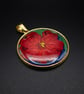 Real Pressed Red Flower Pendant – Handcrafted Resin & Gold Bezel Necklace