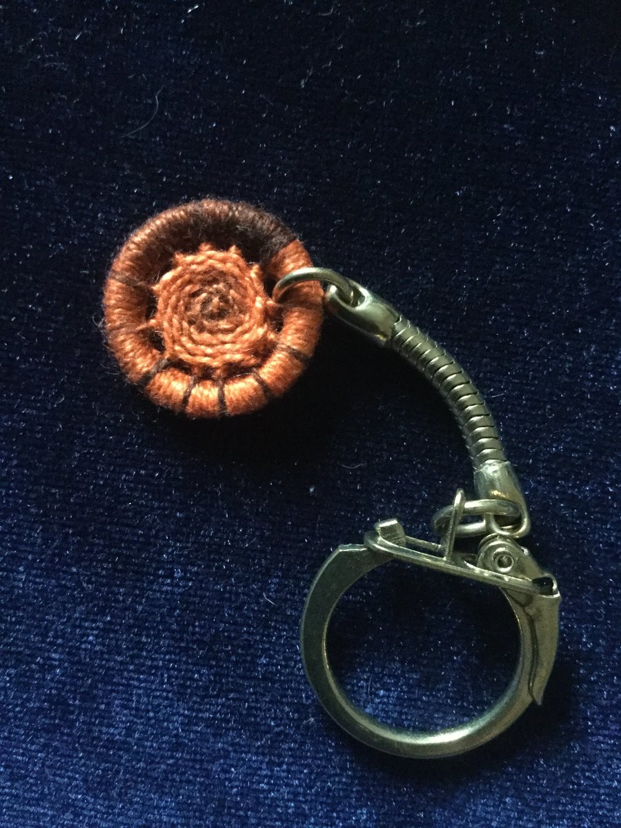 Dorset Button Key Ring, Orange-Brown, K9