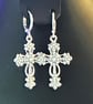 Stirling Silver Earrings with cross pendants 