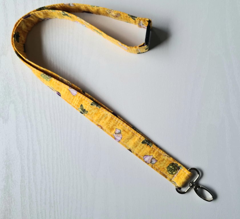 Handmade Lanyard with Clip Golden Gourmet Fabric Breakaway Safety Catch Teacher 
