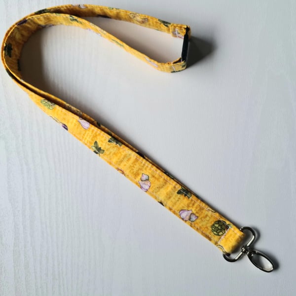 Handmade Lanyard with Clip Golden Gourmet Fabric Breakaway Safety Catch Teacher 