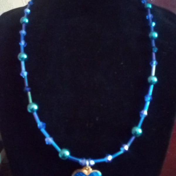 Blue Heart Necklace