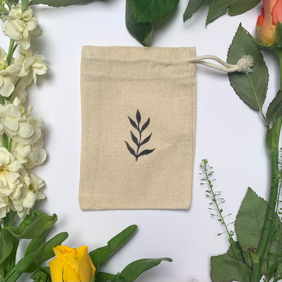 Lino Printed Drawstring Bag